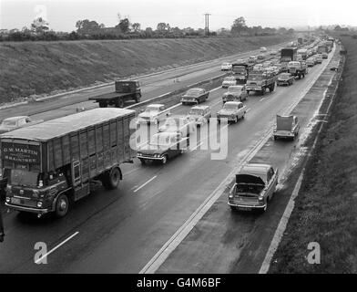 Autofahren - M1 Staus - Northampton Stockfoto