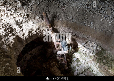 Krzemionki, Minen Jungsteinzeit und frühen Bronze Feuerstein archäologischen Komplex in Polen. Stockfoto