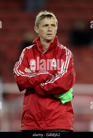 Fußball - Carling Cup - vierte Runde - Stoke City gegen Liverpool - Britannia Stadium. Kevin Keen, Liverpool erster Teamtrainer Stockfoto