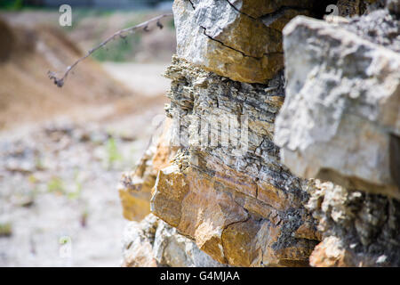 Kalkstein Bergbau Schiefer Schiefer Steinbruch Stockfoto