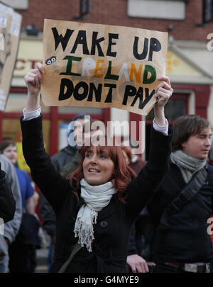 Dame Street Protest zu besetzen Stockfoto