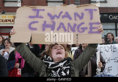 Dame Street Protest zu besetzen Stockfoto