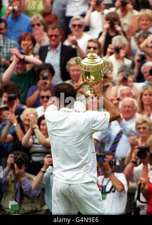 Sampras Trophäe/Menge Stockfoto