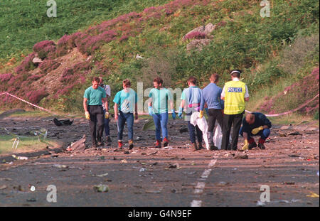 Tornado-Absturz/forensische Suche Stockfoto