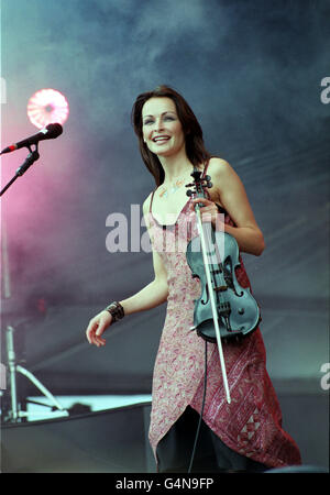 Sharon Corr von der irischen Band The Corrs während der Capital FM 'Party in the Park' zugunsten des Princes Trust, im Hyde Park London. Stockfoto