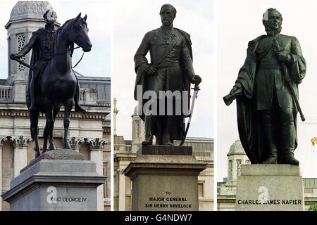 Trafalgar/Statuen/Wallinger Stockfoto