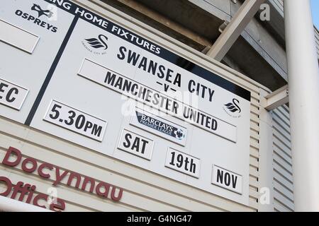 Fußball - Barclays Premier League - Swansea City / Manchester United - Liberty Stadium. Eine allgemeine Ansicht der Beschilderung im Liberty Stadium, Heimstadion von Swansea City Stockfoto