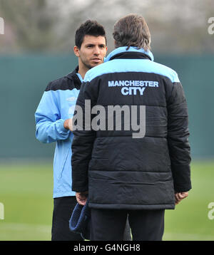 Fußball - UEFA Champions League - Gruppe A - SSC Napoli V Manchester City - Manchester City Trainingseinheit - Carrington Train... Stockfoto