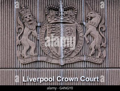 Eine allgemeine Ansicht des Liverpooler Crown Court, Derby Square, Liverpool. Stockfoto