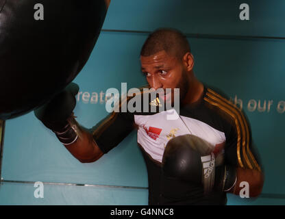 Kell Brook von Sheffield während einer Medienarbeit am English Institute of Sport, Sheffield. Stockfoto