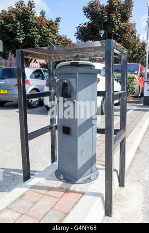 Parkplatz ANPR Kennzeichenerkennung System am Albert Dock, Liverpool, Merseyside, UK installiert. Stockfoto