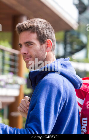 Wimbledon London, UK. 19. Juni 2016. Argentinische Profi-Spieler Juan Martin Del Potro bei den All England Club für die Praxis vor den 2016 Wimbledon Tennis Championships Credit kommt: Amer Ghazzal/Alamy Live-Nachrichten Stockfoto