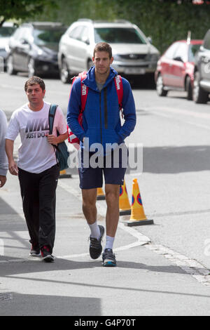 Wimbledon London, UK. 19. Juni 2016. Argentinische Profi-Spieler Juan Martin Del Potro bei den All England Club für die Praxis vor den 2016 Wimbledon Tennis Championships Credit kommt: Amer Ghazzal/Alamy Live-Nachrichten Stockfoto