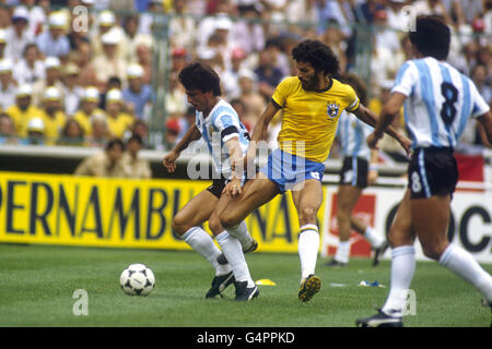 Fußball - World Cup Spanien 1982 - Gruppe C - Brasilien V Argentinien - Sarria Stadion Barcelona Stockfoto