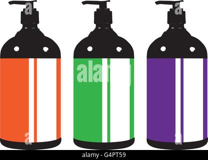 Flachen Stil medizinische Pharma Flaschen Gläser Container Skalen Icon-Set. Medizin Apotheke Sammlung. Illustrationen Stock Vektor