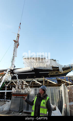 Cutty Sark Restaurierung Stockfoto