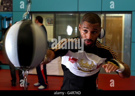 Kell Brook von Sheffield während einer Medienarbeit am English Institute of Sport, Sheffield. Stockfoto