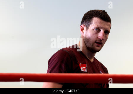 Boxen - Kell Brook und Carl Froch Medien erarbeiten - English Institute of Sport Stockfoto