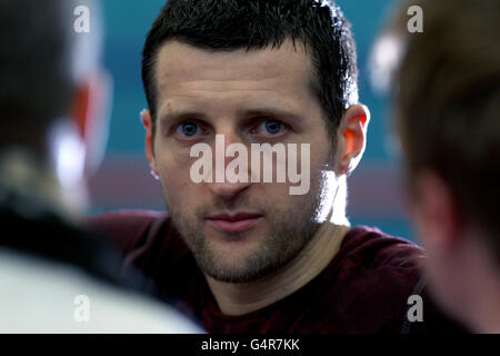 Carl Froch während der Medienarbeit am English Institute of Sport, Sheffield. Stockfoto