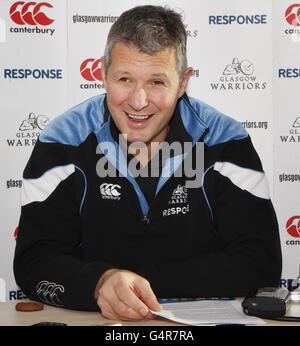 Rugby Union – Ankündigung Des Teams Der Glasgow Warriors – Scotstoun Stadium. Sean Lineen, Cheftrainer der Glasgow Warriors, während einer Teamankündigung im Scotstoun Stadium, Glasgow. Stockfoto