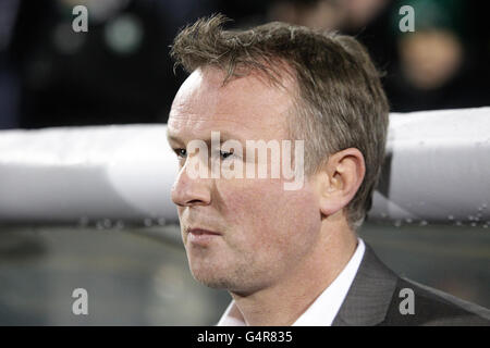 Fußball - UEFA Europa League - Gruppe A - Shamrock Rovers gegen Tottenham Hotspur - Tallaght Stadium. Shamrock Rovers-Manager Michael O'Neill während des UEFA Europa League-, Gruppen-A-Spiels im Tallaght Stadium, Dublin, Irland. Stockfoto