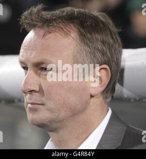 Fußball - UEFA Europa League - Gruppe A - Shamrock Rovers gegen Tottenham Hotspur - Tallaght Stadium. Shamrock Rovers-Manager Michael O'Neill während des UEFA Europa League-, Gruppen-A-Spiels im Tallaght Stadium, Dublin, Irland. Stockfoto