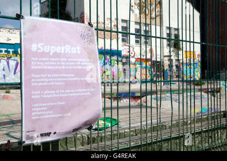 Die SuperRat Kunstinstallation auf Gin Lane in Stadtzentrum von Liverpool, Liverpool, Merseyside, England. Stockfoto