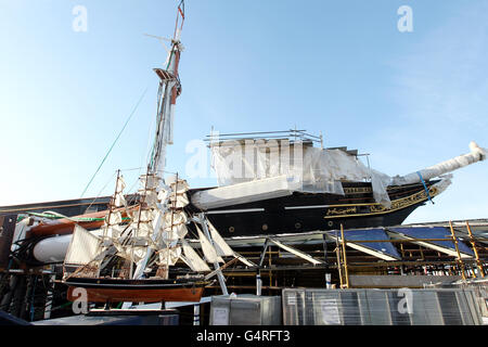 Cutty Sark Restaurierung Stockfoto