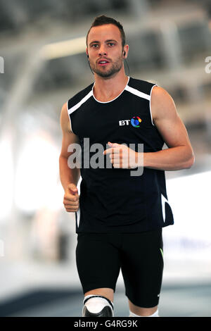 Leichtathletik - Oscar Pistorius Feature - Lee Valley Athletik Zentrum Stockfoto