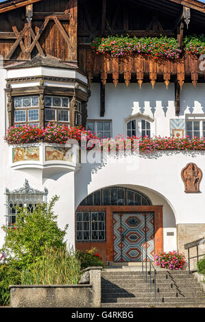 Rathaus, Schliersee, Upper Bavaria, Bavaria, Germany Stockfoto