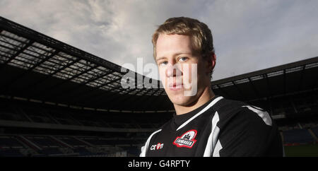 Murrayfield Rugby-Union - Edinburgh Rugby-Ankündigung- Stockfoto