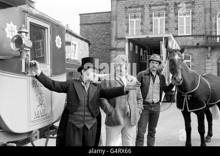 Britische Post - Mail Stagecoach und Postauto - North Yorkshire Stockfoto