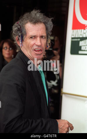 Der Rolling Stones-Gitarrist Keith Richards kommt im Londoner Park Lane Hotel an, um die Musikpreise des Q Magazine zu erhalten Stockfoto
