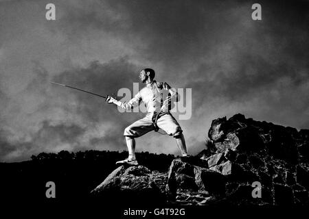 Fechten-champion Stockfoto