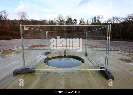 Fracking in Balcombe Stockfoto