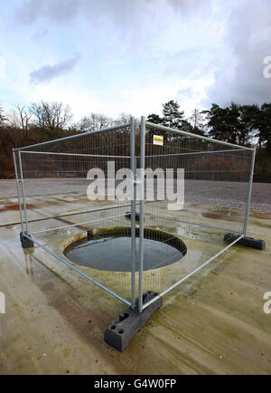 Fracking in Balcombe Stockfoto