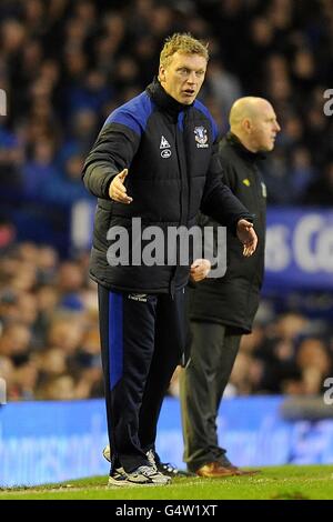 Fußball - Barclays Premier League - Everton gegen Blackburn Rovers - Goodison Park. David Moyes (links), Everton Manager Stockfoto