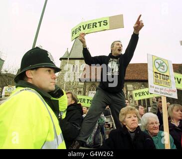 Maldon jagen Demonstranten Stockfoto