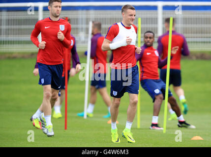 Englands Jamie Vardy während des Trainings im Stade du Bourgognes, Chantilly, Frankreich. Stockfoto