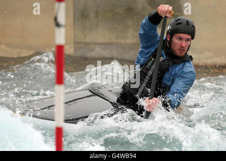 Olympische Spiele - Kanusport Team GB Training Session - Lee Valley White Water Center. Dan Goddard während einer Trainingseinheit im Lee Valley White Water Center, Waltham Cross. Stockfoto