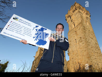 Schottlands Graeme Morrison während einer Fotowand am National Wallace Monument, Stirling. Stockfoto