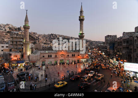 Jordanien, Amman, Al-Hussein-Moschee in der Innenstadt / JORDANIEN, Amman, Al-Hussein-Moschee in der Altstadt Stockfoto