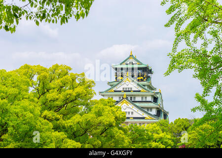 Himeji bekanntlich als Burg von Osaka gegen den Himmel Stockfoto