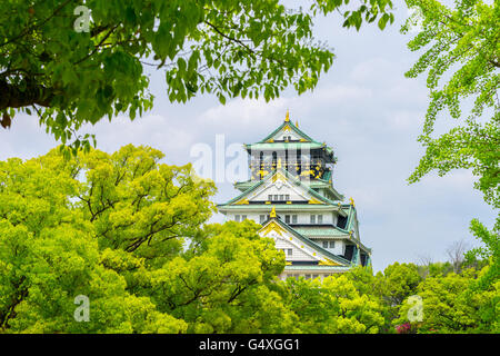 Himeji bekanntlich als Burg von Osaka gegen den Himmel Stockfoto