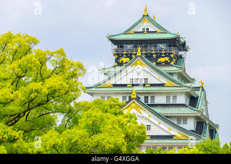 Himeji bekanntlich als Burg von Osaka gegen den Himmel Stockfoto