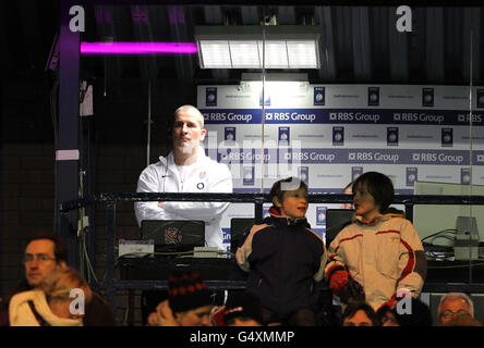 Rugby Union - RBS 6 Nations Championship 2012 - Schottland gegen England - Murrayfield. Englands Cheftrainer Stuart Lancaster Stockfoto