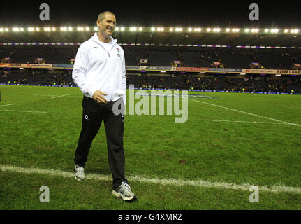 Rugby Union - RBS 6 Nations Championship 2012 - Schottland gegen England - Murrayfield. Englands Cheftrainer Stuart Lancaster Stockfoto