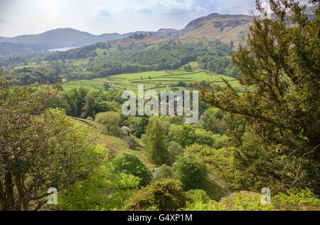 Blick vom Helm Crag, Lake District, Cumbria, England Stockfoto