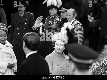 Politik - Präsident Mobutu von Zaire Staatsbesuch in Großbritannien - London Stockfoto