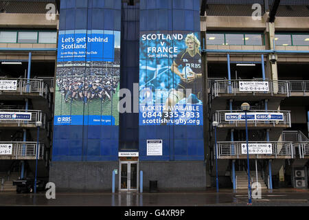 Rugby Union - RBS 6 Nations Championship 2012 - Schottland gegen England - Murrayfield. Werbung außerhalb von Murrayfield Stockfoto